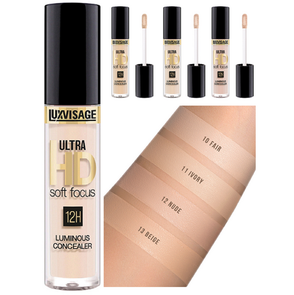 LuxVisage ULTRA HD SOFT FOCUS 12H REFLECTIVE CONCEALER - 4 Shades