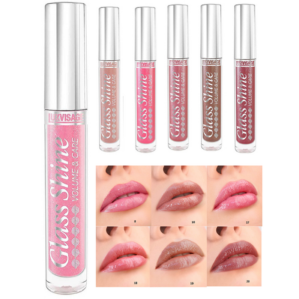 LuxVisage Glass Shine Lip Gloss - 6 Shades