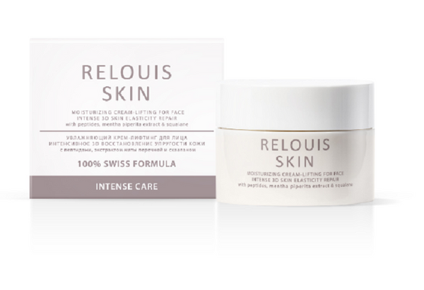 Relouis Skin MOISTURIZING CREAM-LIFTING FOR THE FACE INTENSIVE 3D RESTORATION OF SKIN ELASTICITY WITH PEPTIDES, PEPPERMINT EXTRACT AND SQUALANE