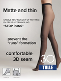 Conte TULLE 30 Women's matte tights with a tulle effect Nero (Black) - 4 Size