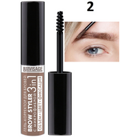 LuxVisage Colored eyebrows corrector gel with microfiber BROW STYLER 3 in 1 - 4 Shades