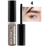 LuxVisage Colored eyebrows corrector gel with microfiber BROW STYLER 3 in 1 - 4 Shades