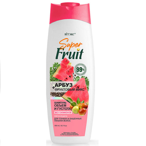 Belita Vitex Super FRUIT WATERMELON + fruit mix Shampoo VOLUME and THICKNESS for thin and lacking volume hair WITHOUT SILICONES 500 ml